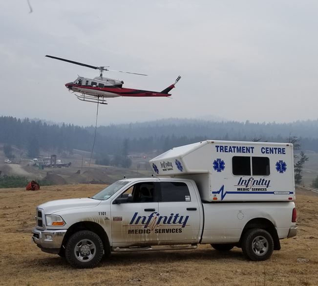 Infinity Industrial Safety truck and helicopter